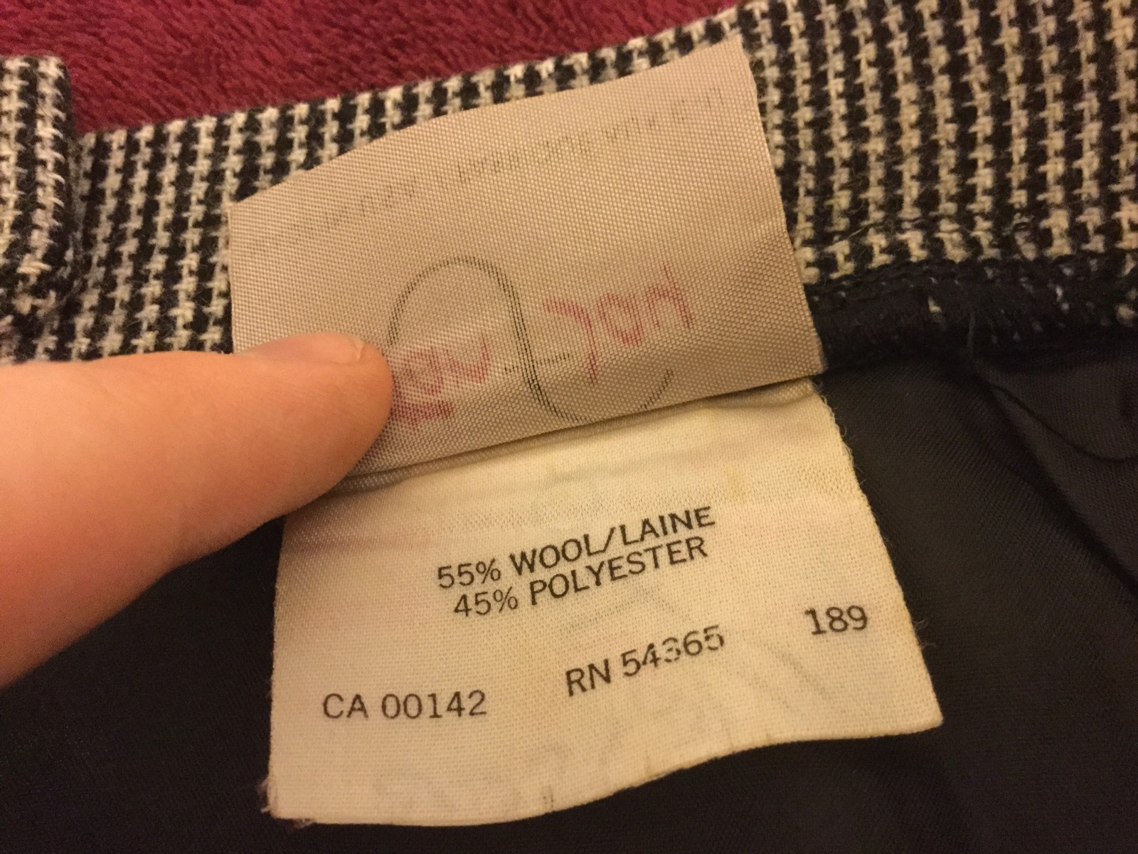 VTG EUC USA made Tan Jay Wool Poly 32×48 Rockabilly Houndstooth A Line Skirt