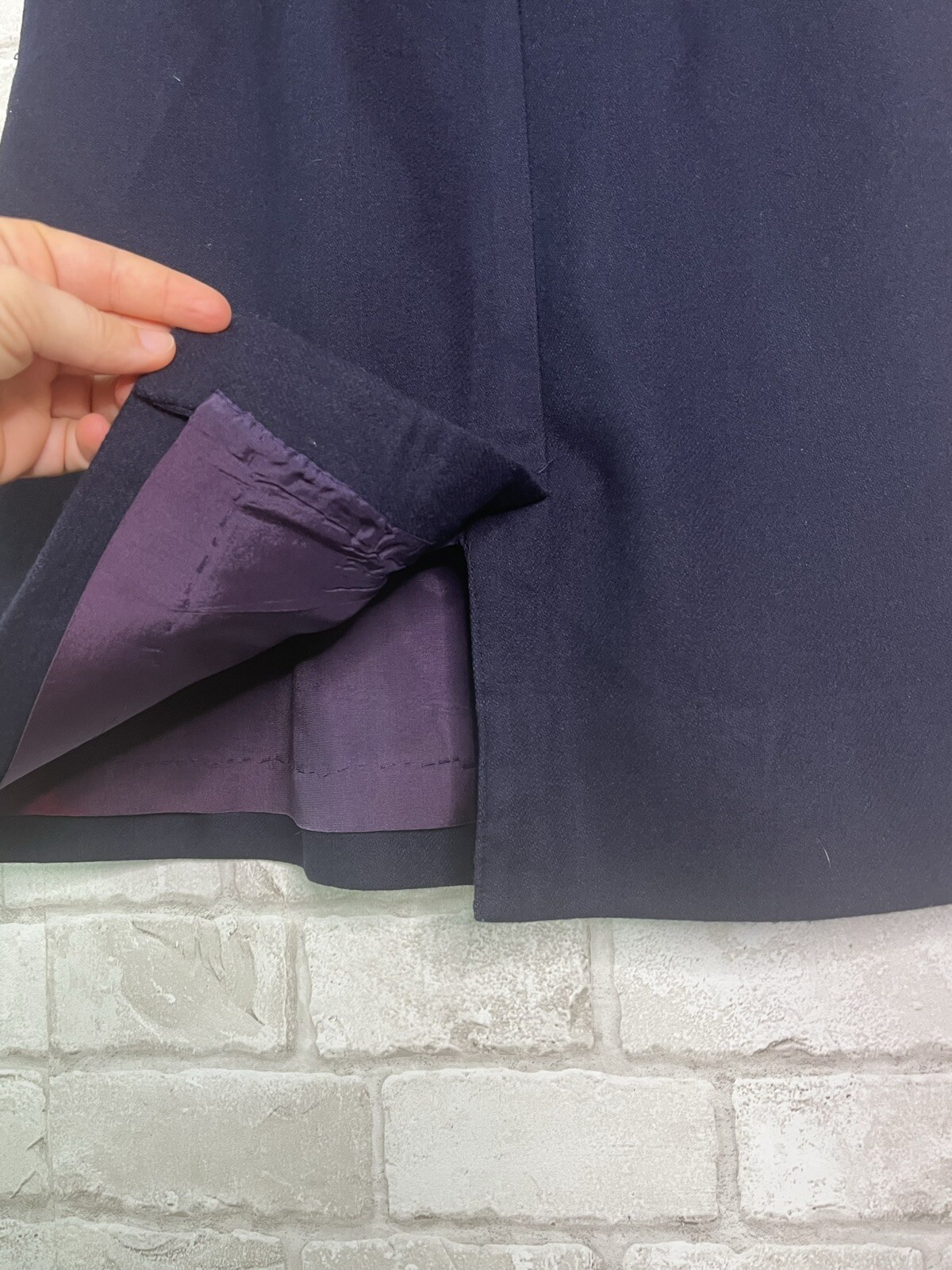 VINTAGE Evan Picone Navy Blue Wool Blend Jacket Skirt Set