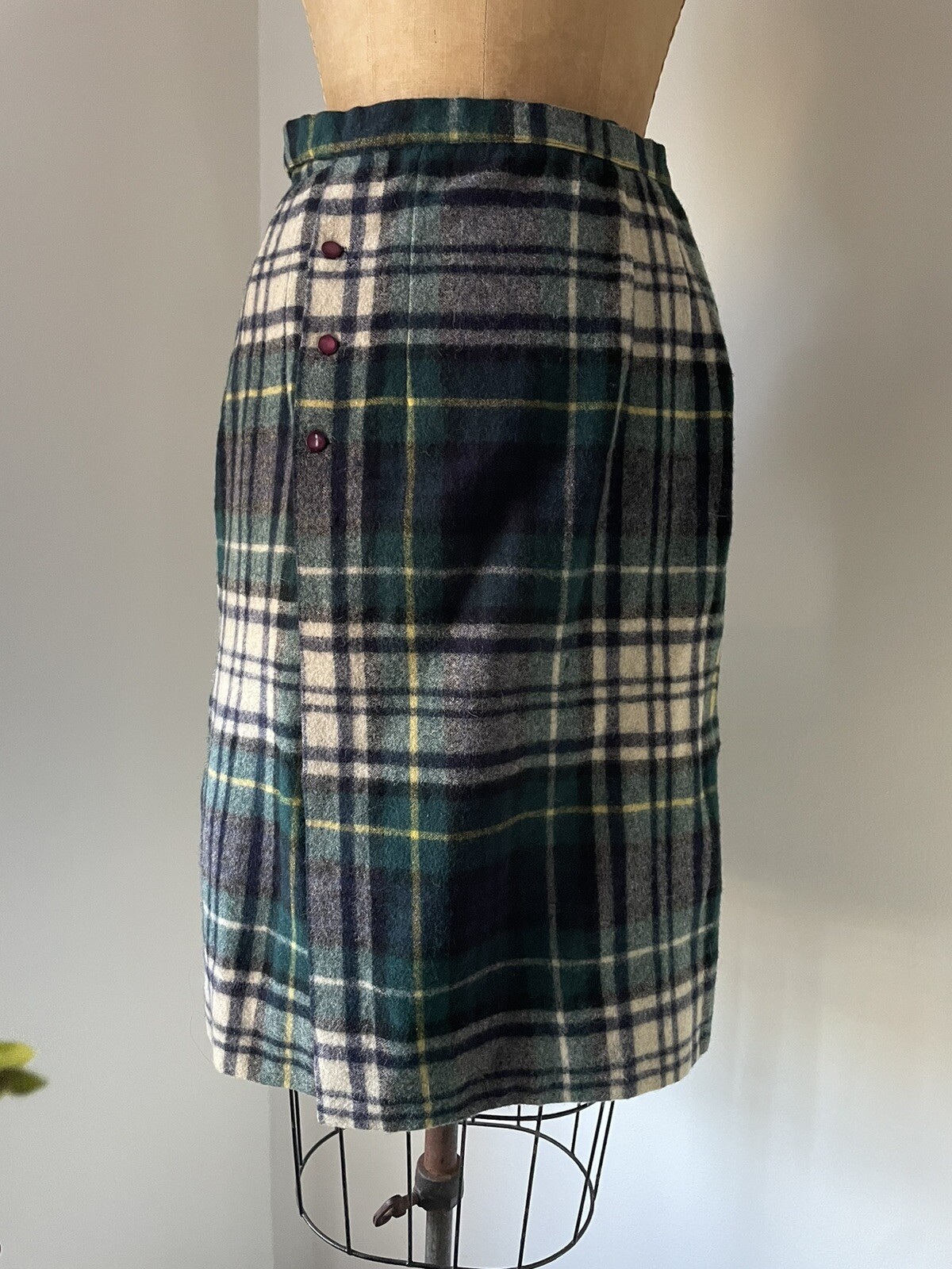 Vintage 1960’s Plaid Tartan Skirt Century Of Boston Preppy Wrap Skirt XS
