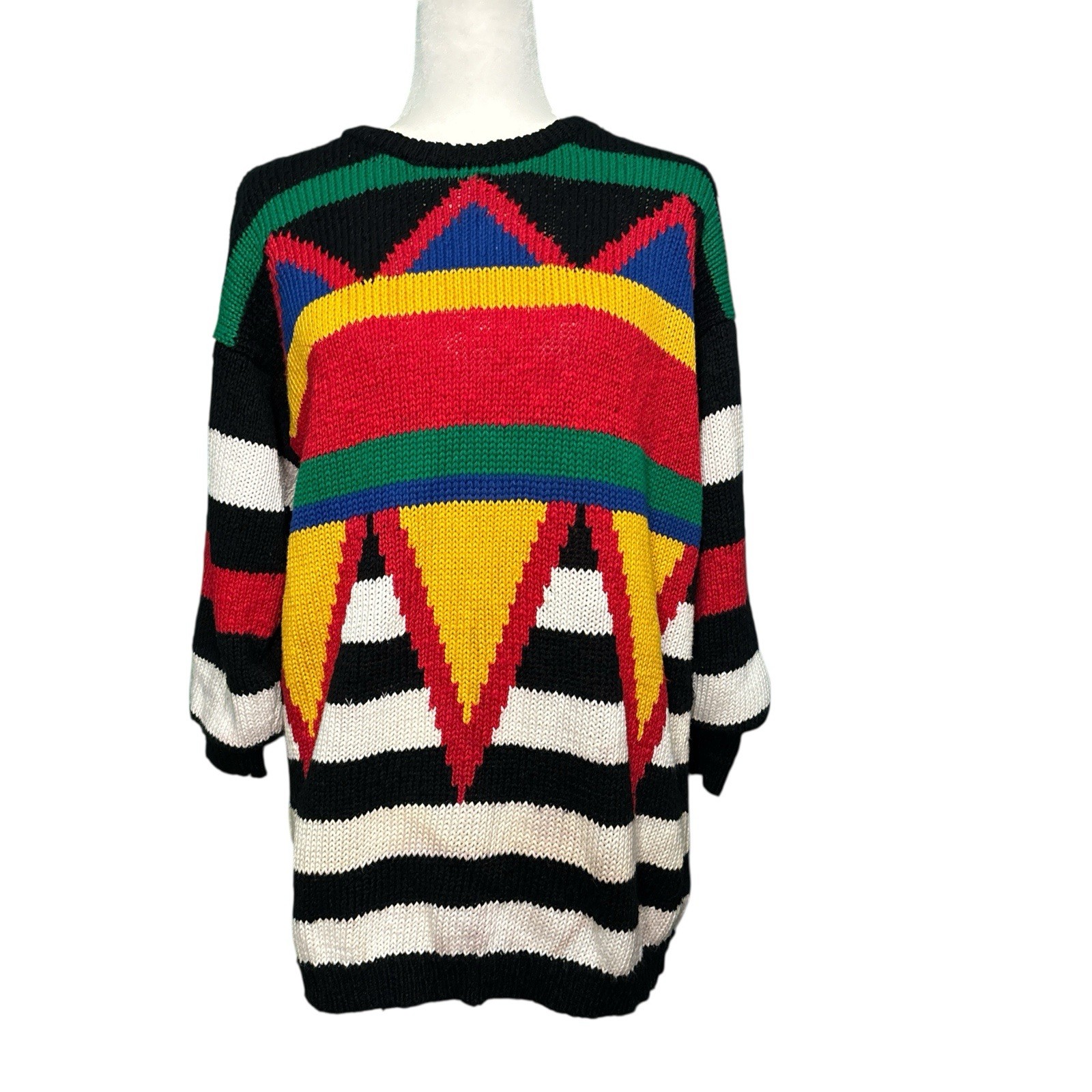 Vintage 80s/90sIB Diffusion geometric Striped Sweater