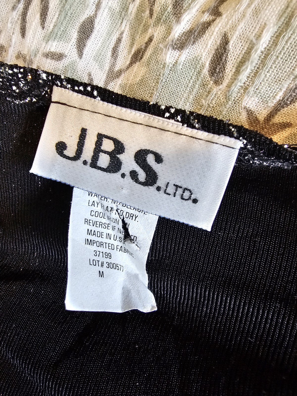 Vintage 90s J.B.S. Glitter Paisley Blouse sz Medium