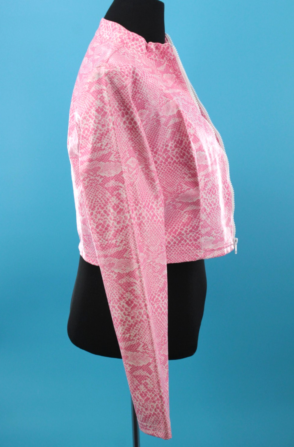 VTG Women’s 90s Pink 2 Pc Faux Snake Frederick’s Of Hollywood Jacket & Top Sz L