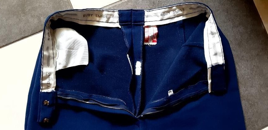 Vintage 60-70s LYCRA With HELANCA and Wool Retro Blue Women Ski Pants Siz 40 NEW