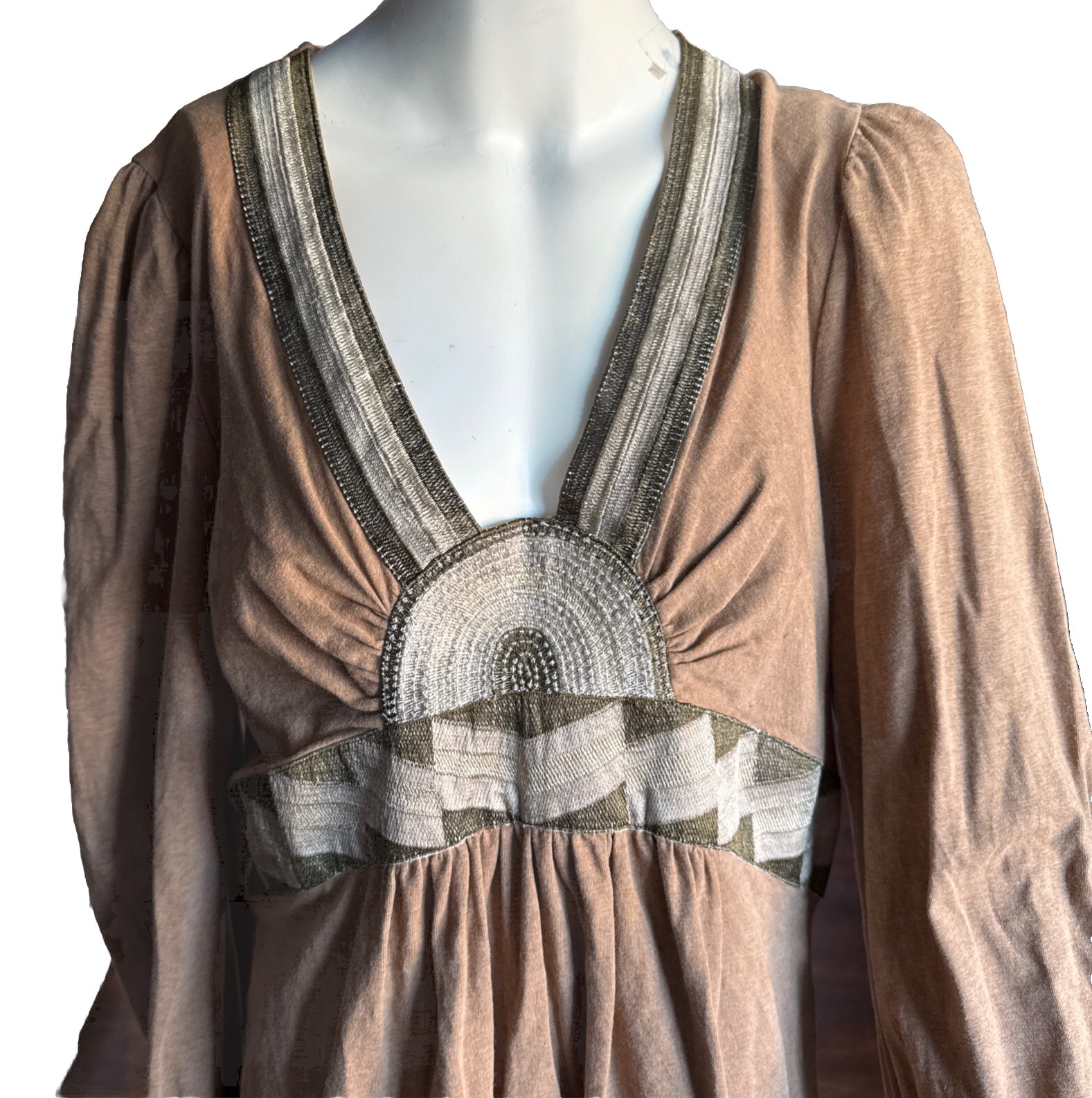 DGH 1970s Vintage Cotton Hand-Dyed Medium Sleeve Dress Sz L