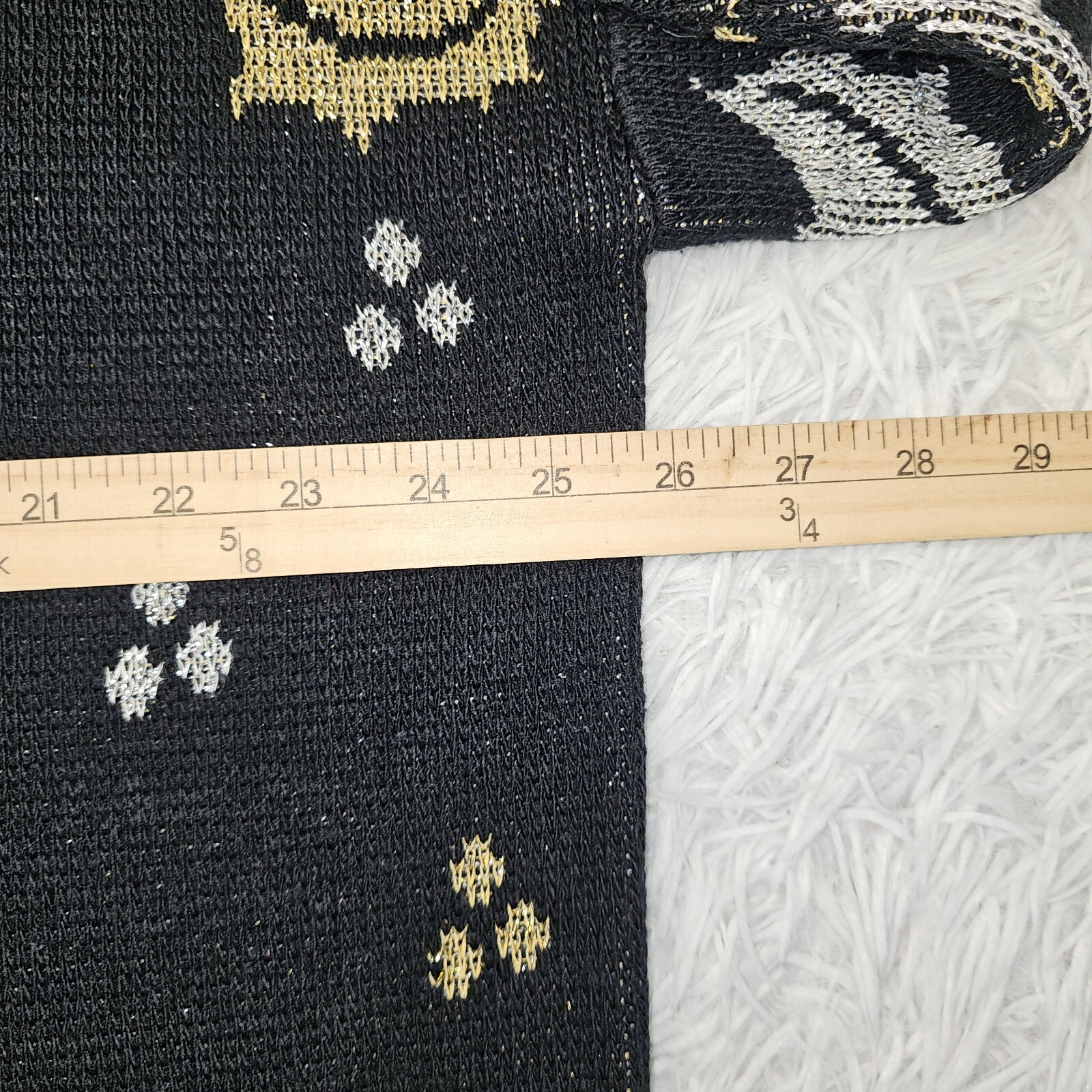 Vintage Holiday Time Women’s Size 22W Black Metallic Ornament Christmas Sweater