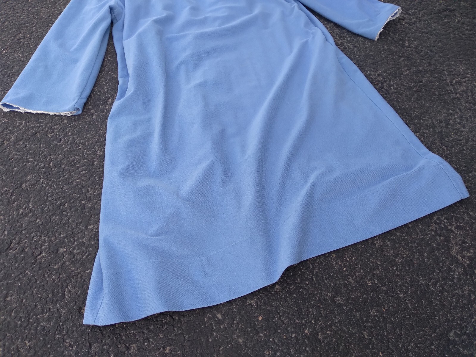 Vintage Tiffany Night Gown Loungewear Medium Blue Lace Sleep Wear Pockets