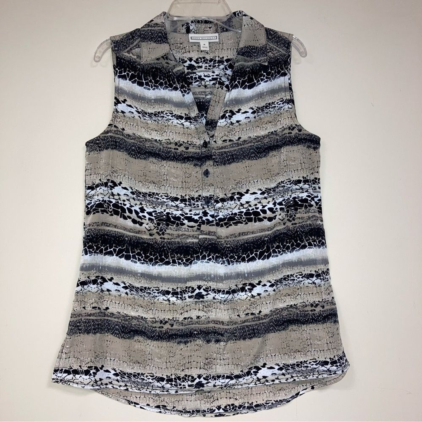 Sleeveless Top Women’s Small Tank Neutral Nature Pattern Work Casual Business