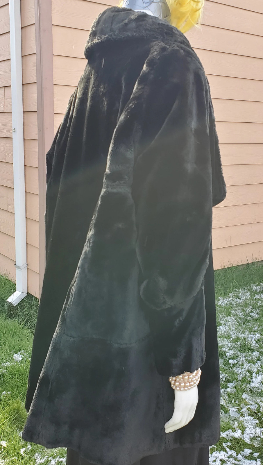 Beautiful Hind & Harrison Hudson Seal Black Dyed Muskrat Flapper Girl Coat 1920s