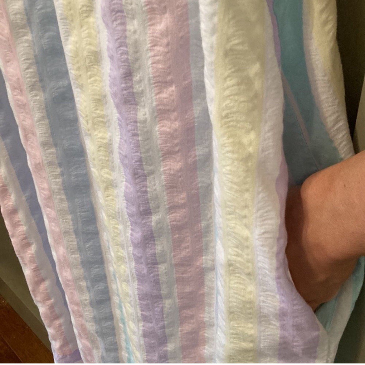Vintage Styled By Saybury PastelRainbow Stripe Maxi Dress