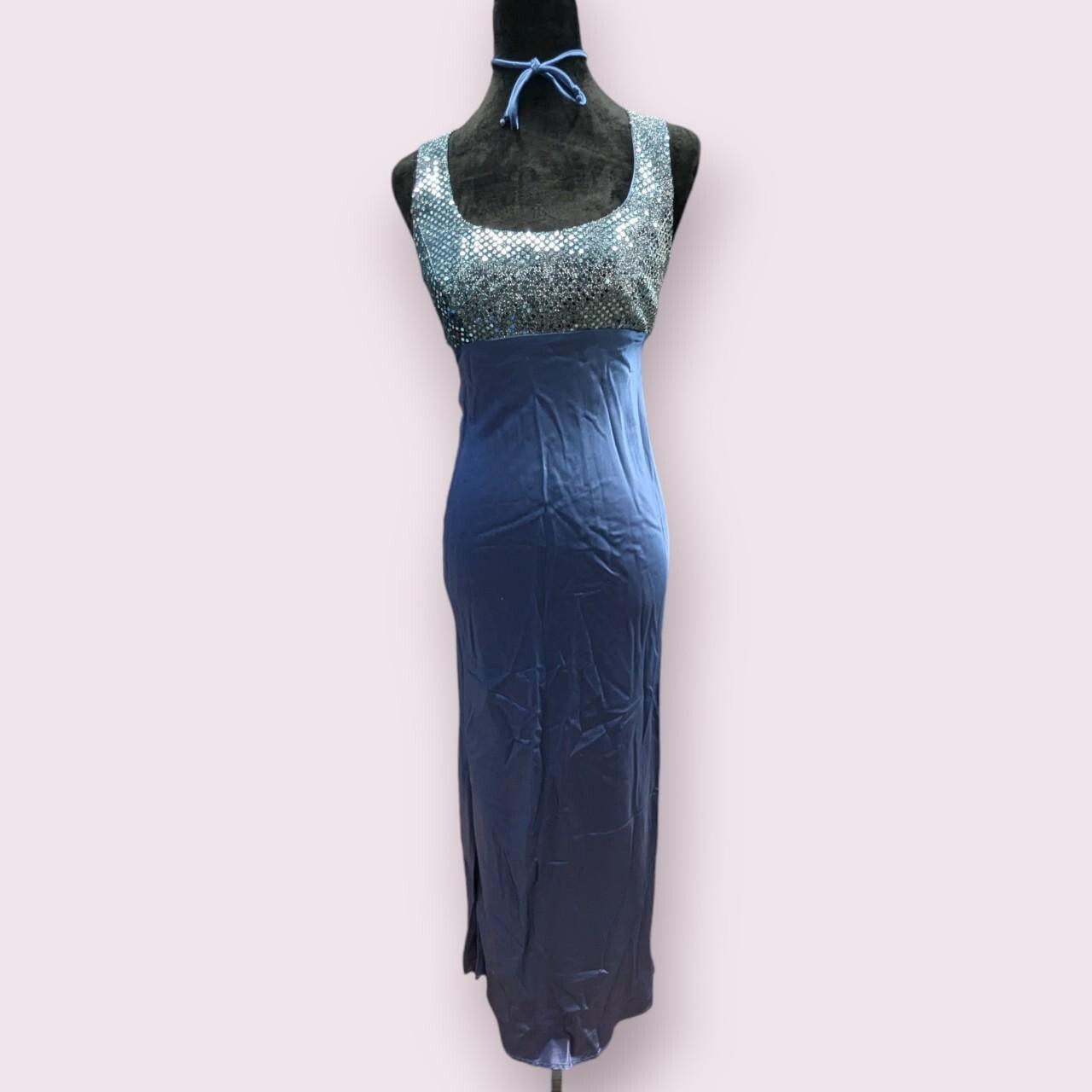 Size 3 Vintage 90s 579 Mermaid Open Back Maxi Prom Dress