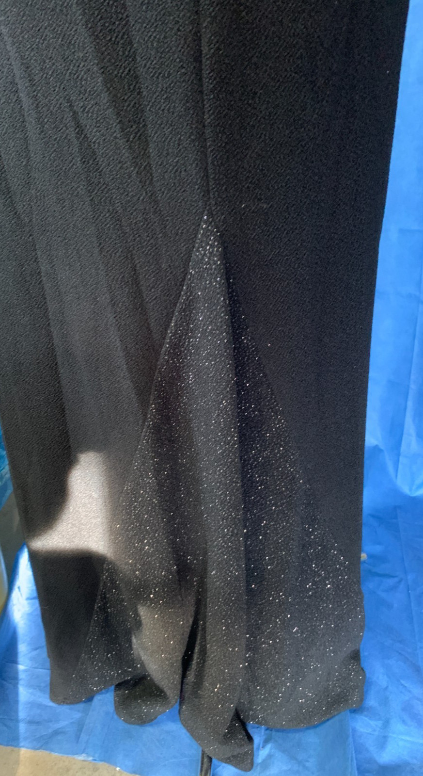 VTG Scott McClintock Black Sparkle Gown Long Sleeve Formal Evening Dress SZ 14