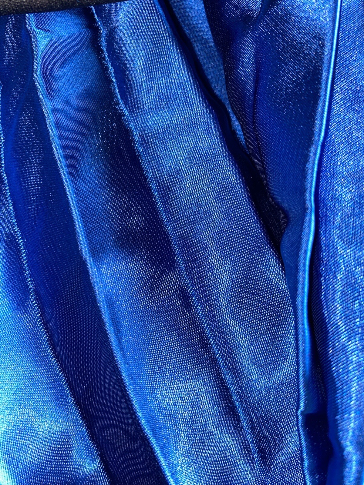 VTG SATIN BLUE OMBRE SHINY CRYSTAL ACCORDIAN PLEAT MAXI FORMAL DRESS 12 FERNELL