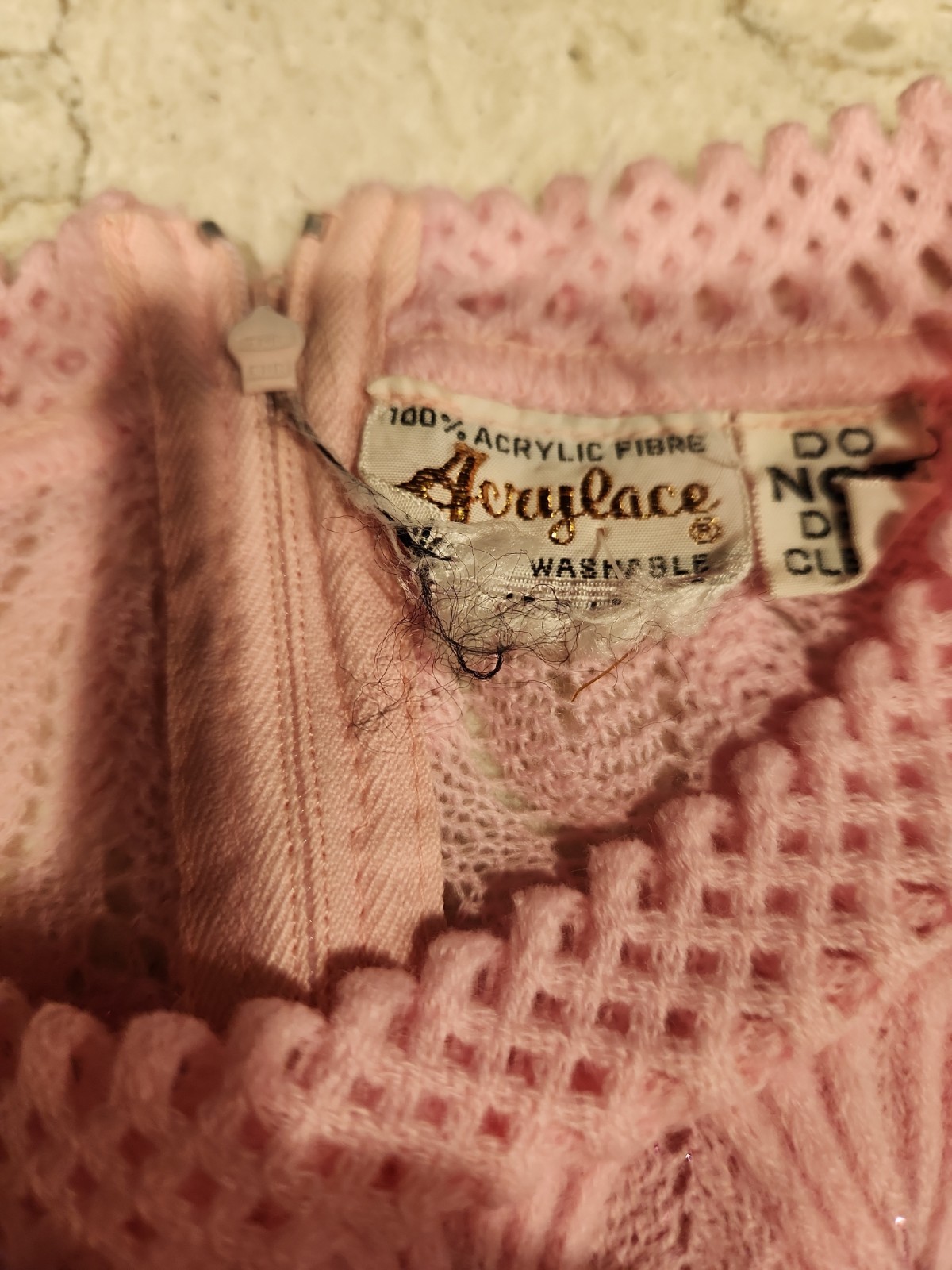 Acrylace Women’s Vintage Pink Crocheted Vest