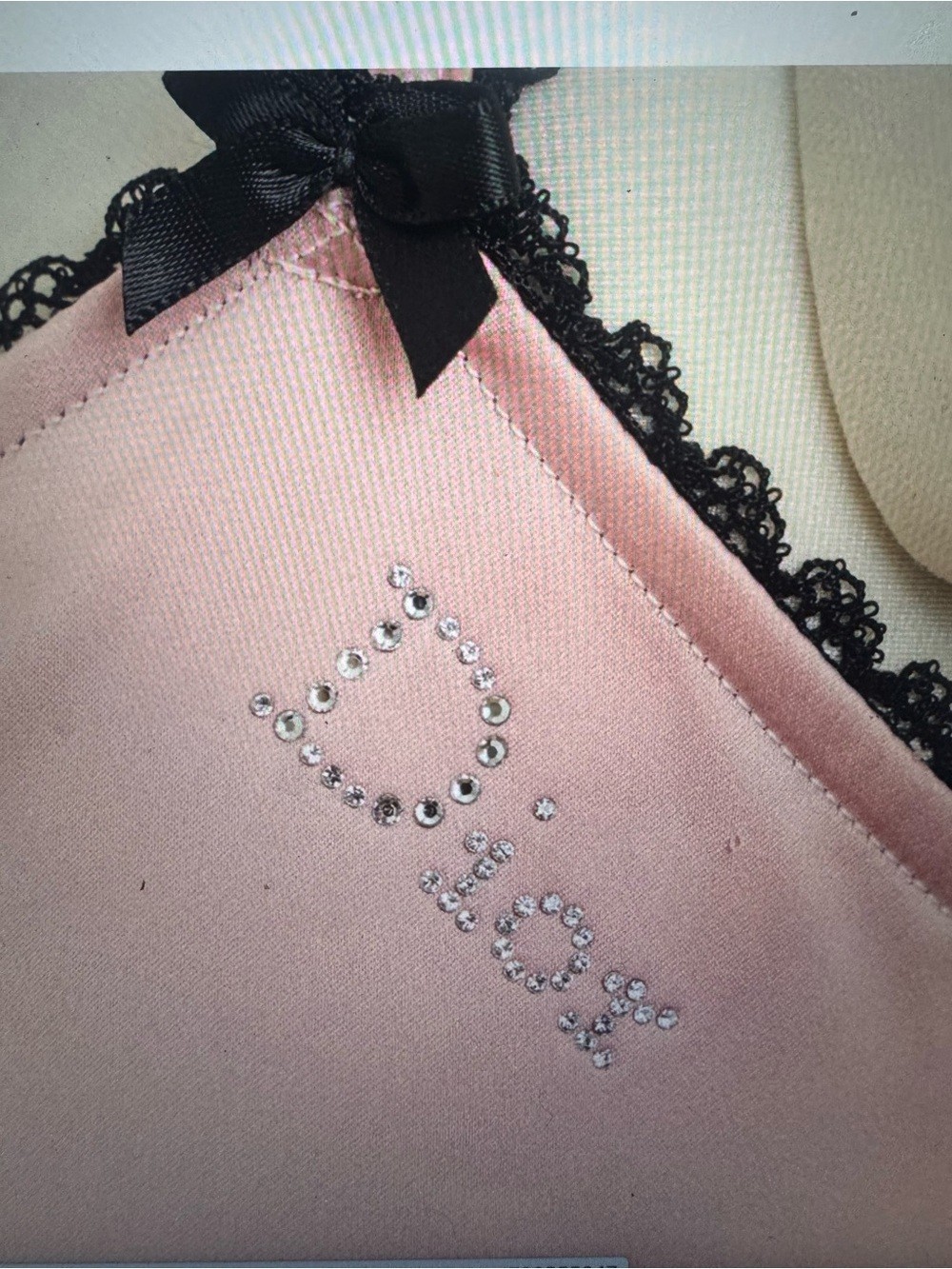 Christian Dior Vintage Pink Satin Slip Dress with Crystal Dior Spell-Out