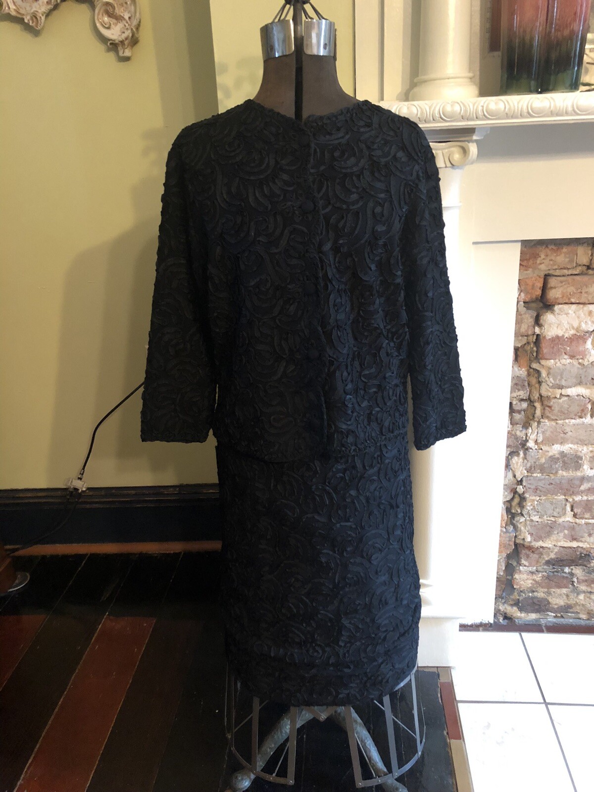 Vintage 1960s Apollo of New York Soutache Black Suit