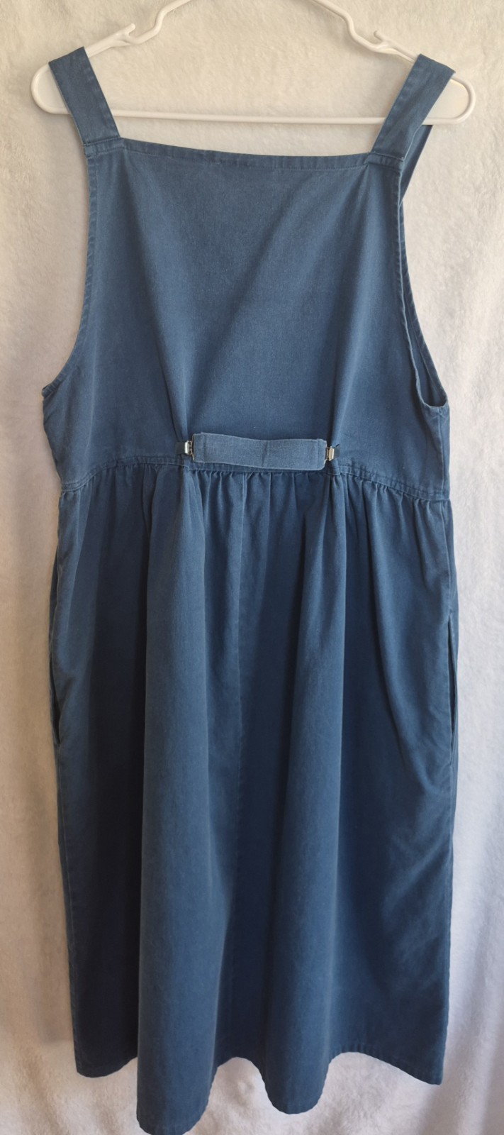 Vintage Sunbelt Noahs Ark Applique Denim Jumper Dress 90s Cottagecore M Folk Art