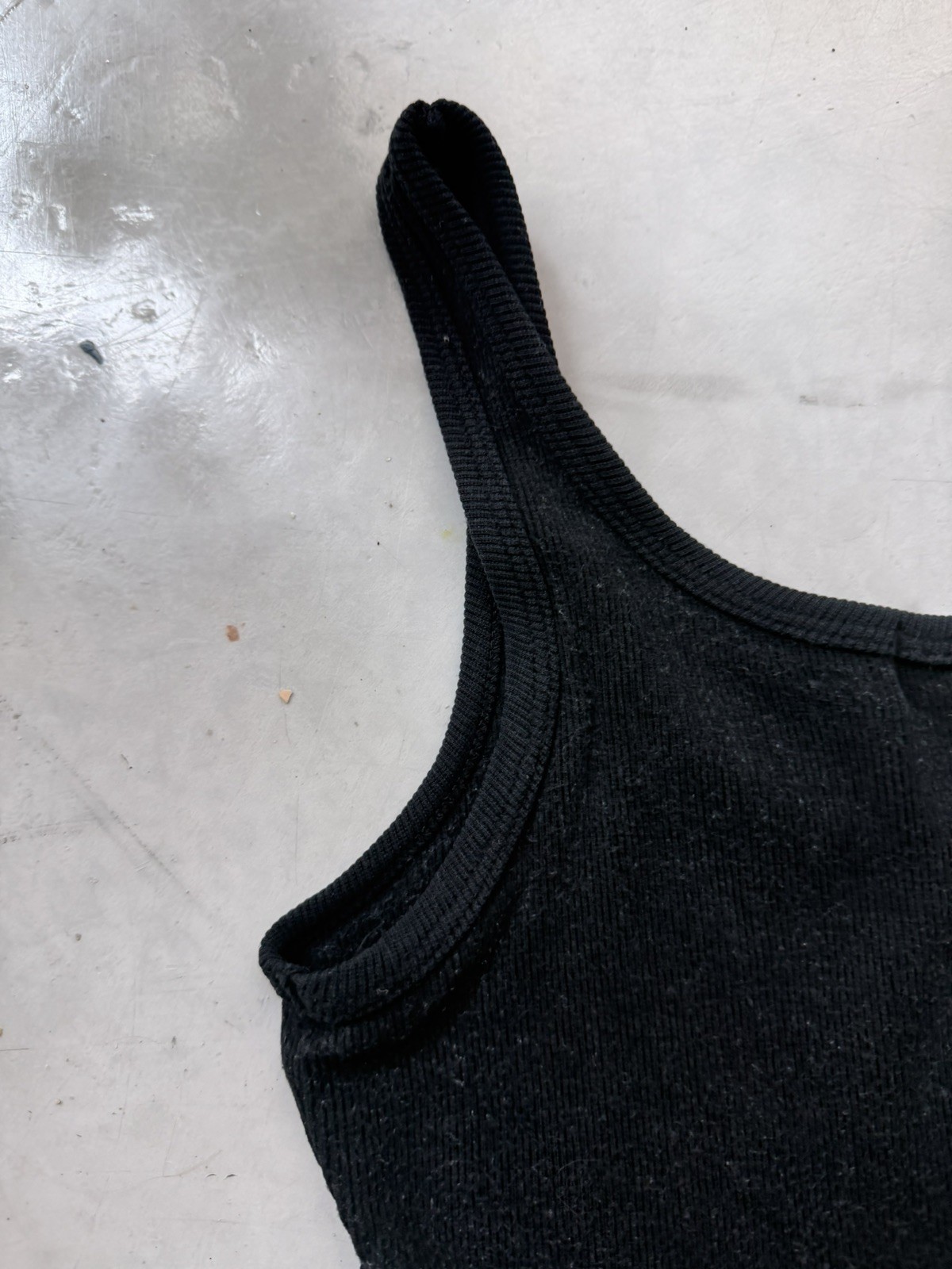 Juicy Couture y2k ribbed black grunge faded super soft tank indie skater punk LG