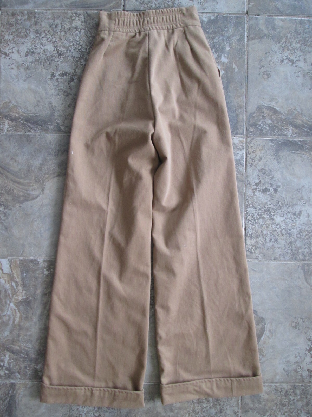 Vintage Original 70s Mom Pants 22×30 High Waist Wide Straight Leg Brow READ