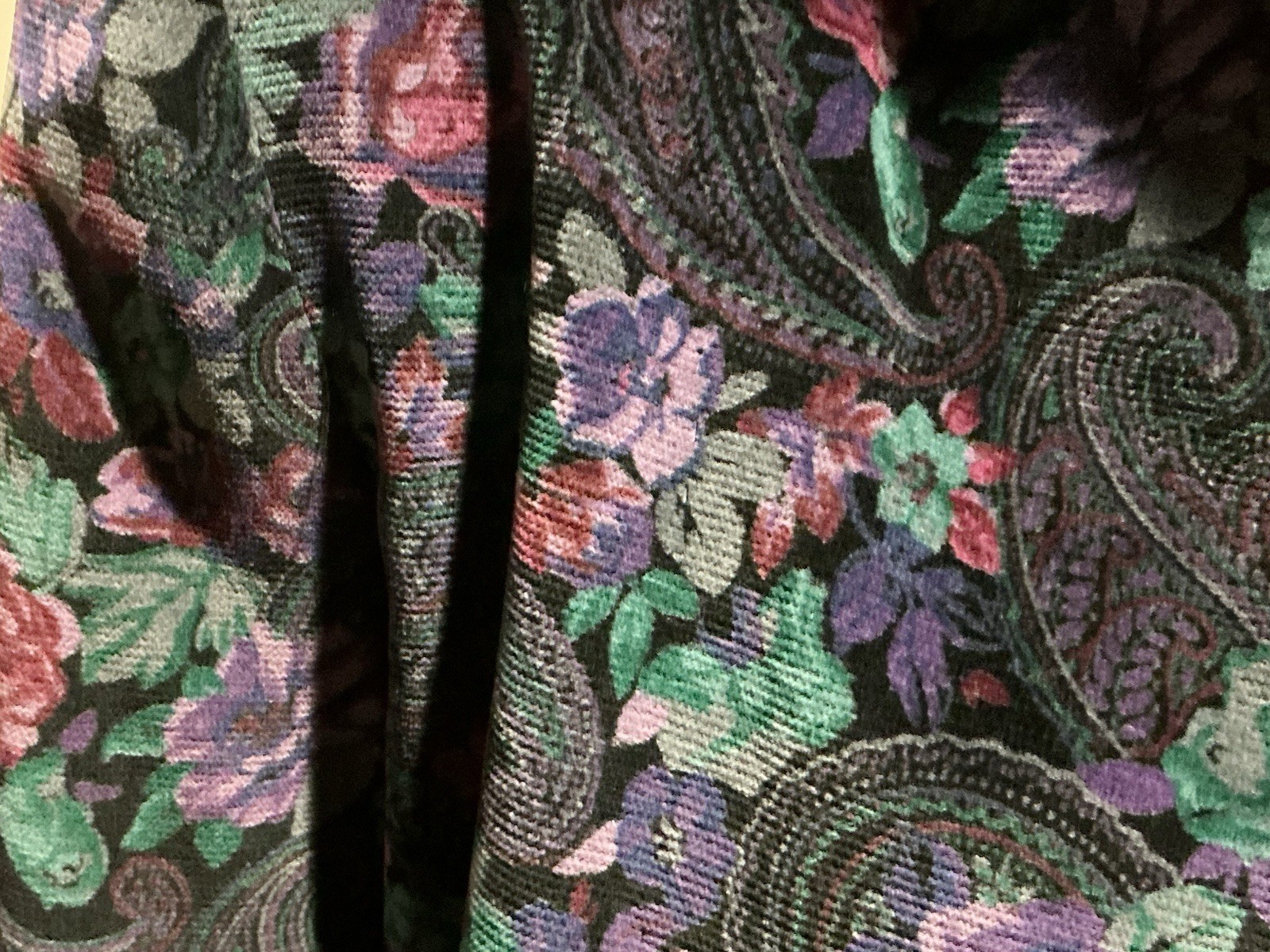 Vintage Lombardi Inc Floral Velvet Blazer Womens 10 USA Made Paisley Jacket