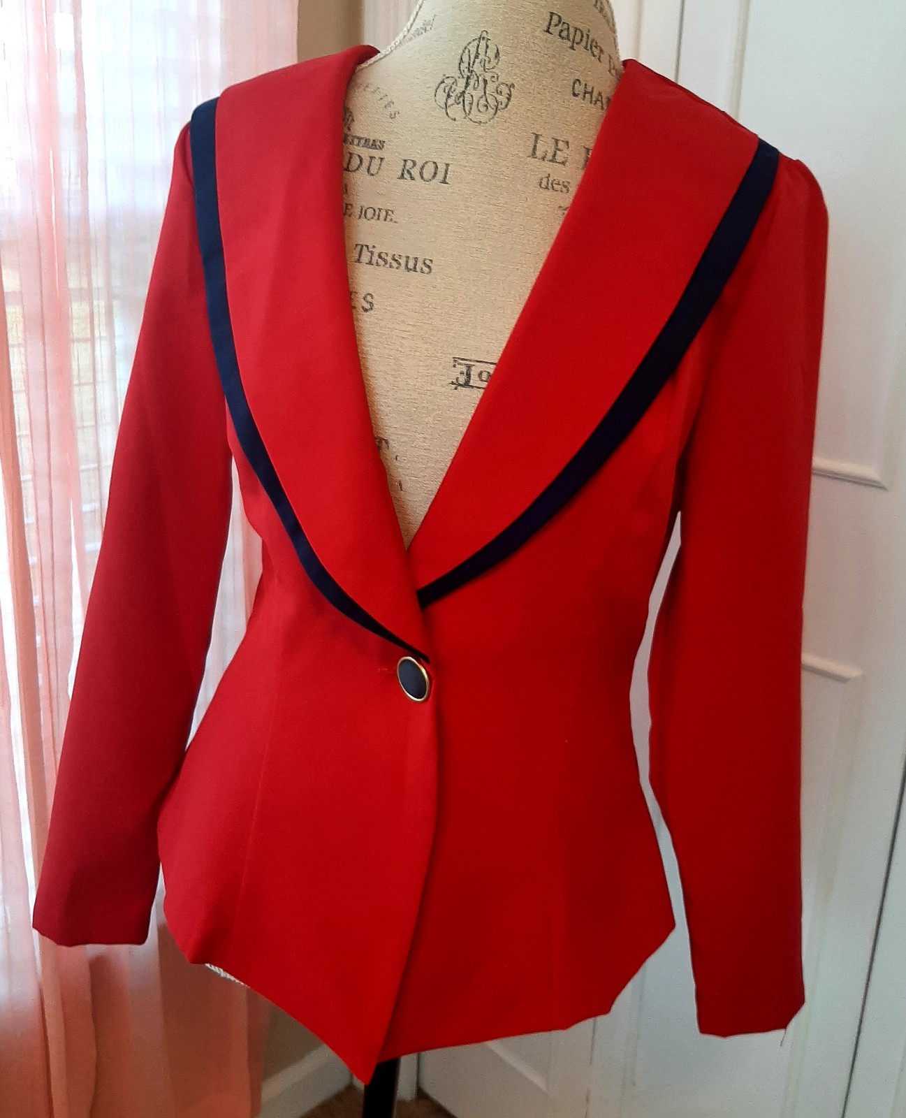 Vintage Red/Navy BergRay Frocks Blazer Jacket