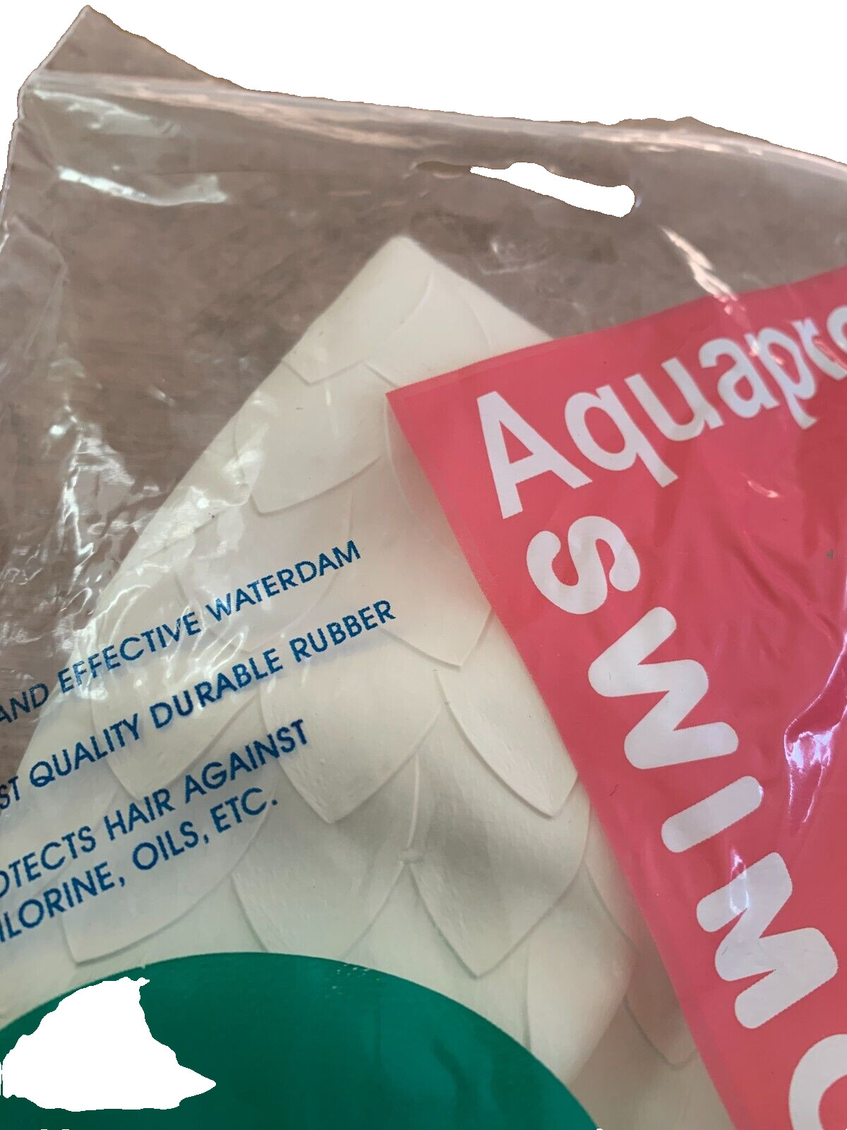 2 Swim Bathing Cap Aquapro Aqua Pro 5185W Rubber Cream Textured Vintage NEW NIP