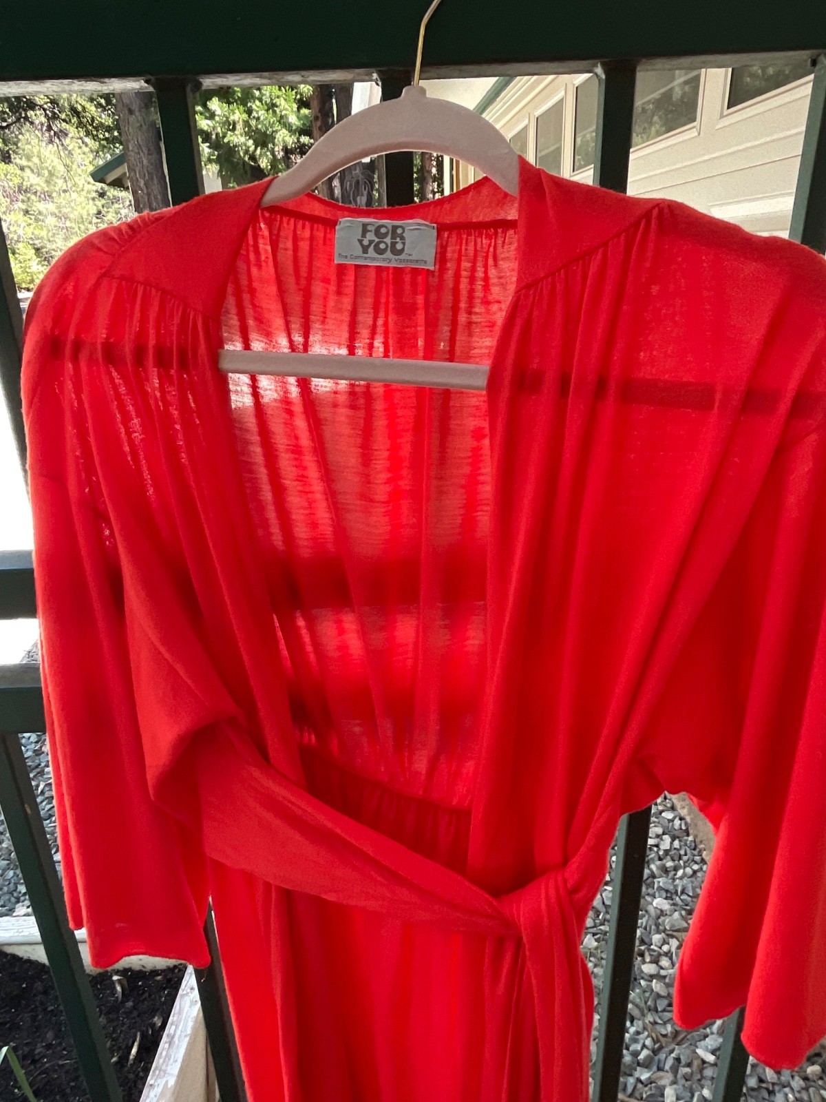 BP-VINTAGE VASSARETTE FOR YOU RED/ORANGE ROBE LADIES W/BELT COTTON/POLYESTER