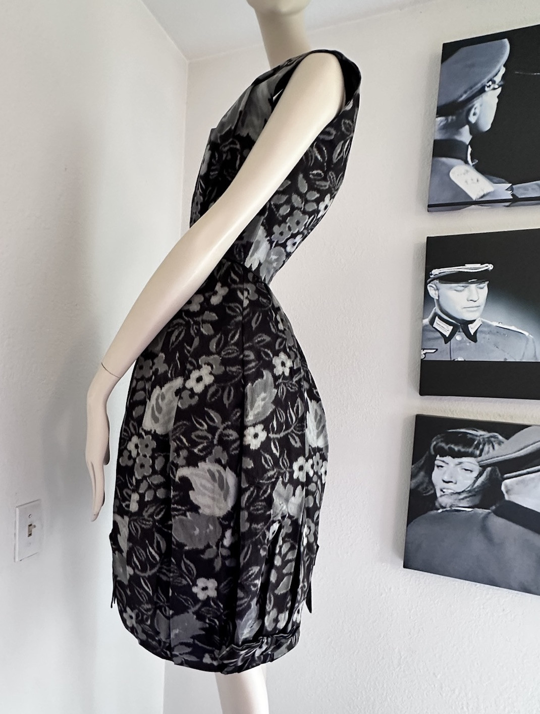 Vintage PIERRE BALMAIN SILK FAILLE BUBBLE HEM w/BOWS!! COCKTAIL DRESS JACKET SET