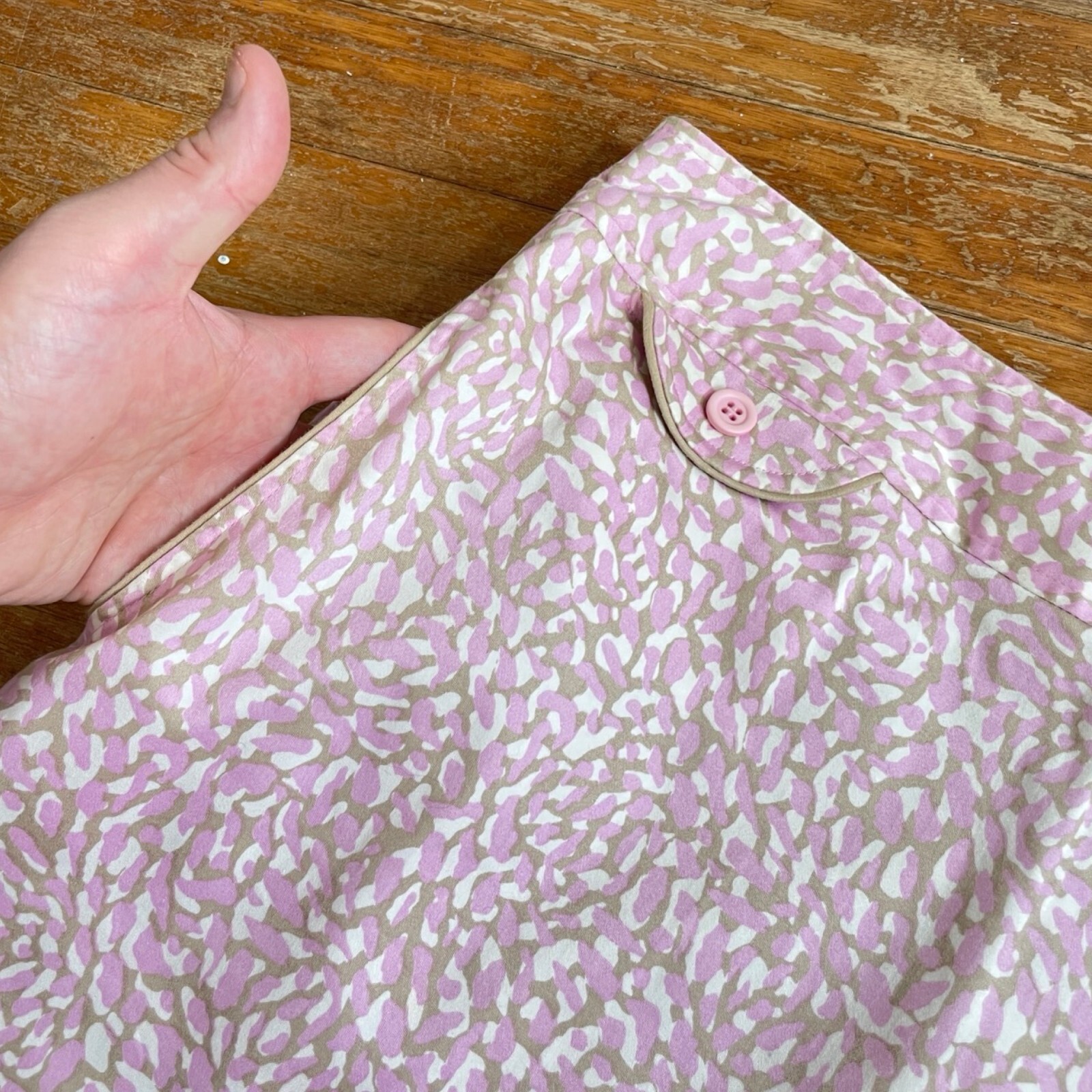 Vintage Abstract Print Skort Size Medium 31″ Waist 1990s Cotton Shorts/Skirt