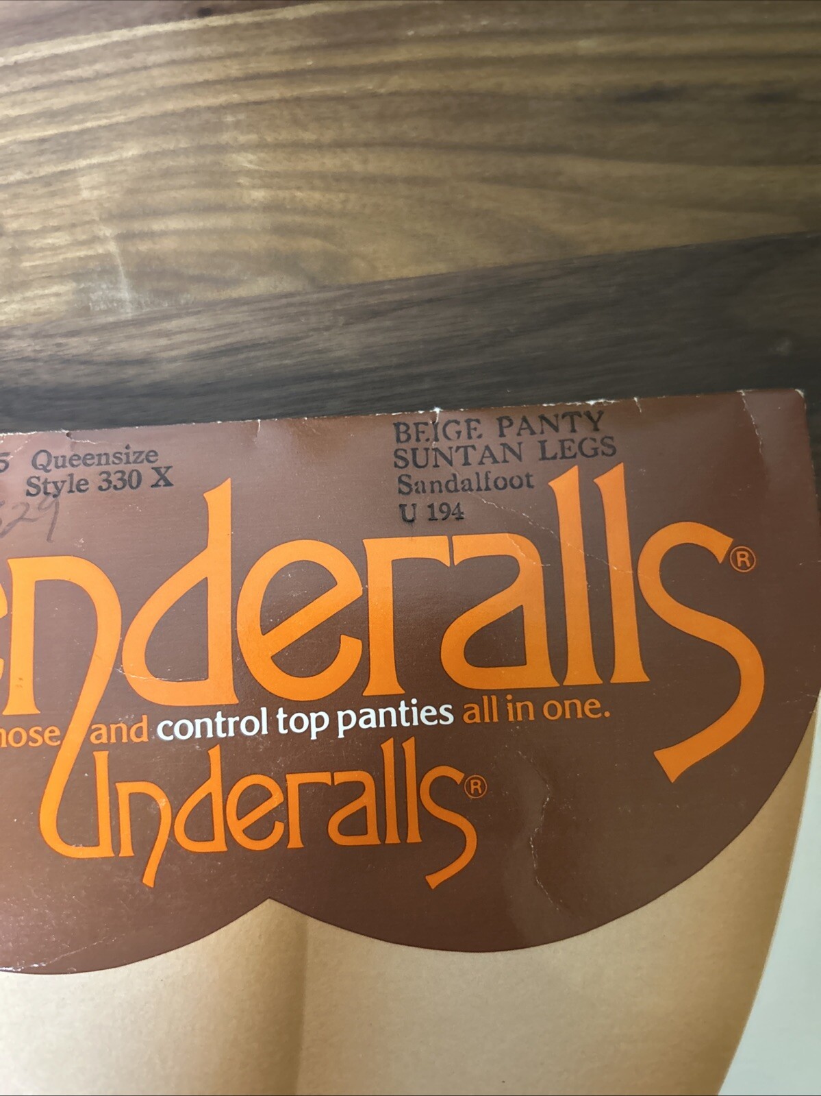 Vintage Slenderalls Control Top PantyHose w/ Cotton Panties Queen 330X Beige