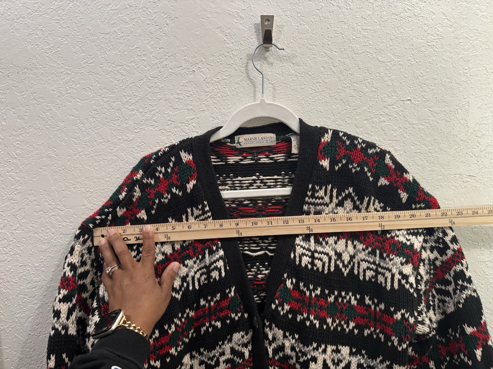 VTG Marsh Landing Coax Chunky Knit Cardigan Sweater Cottagecore Fairy Black L