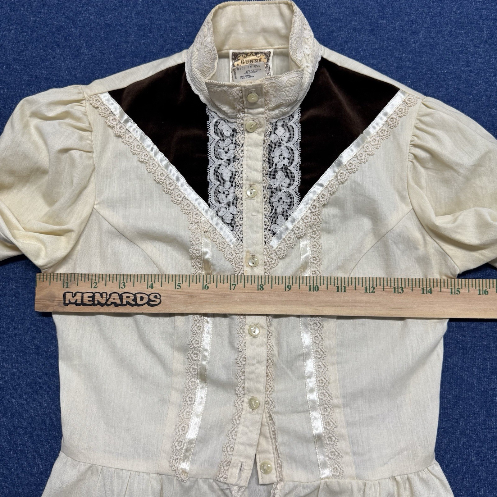 Vintage 70s Gunne Sax by Jessica Womans Button-Up Blouse Size 5
