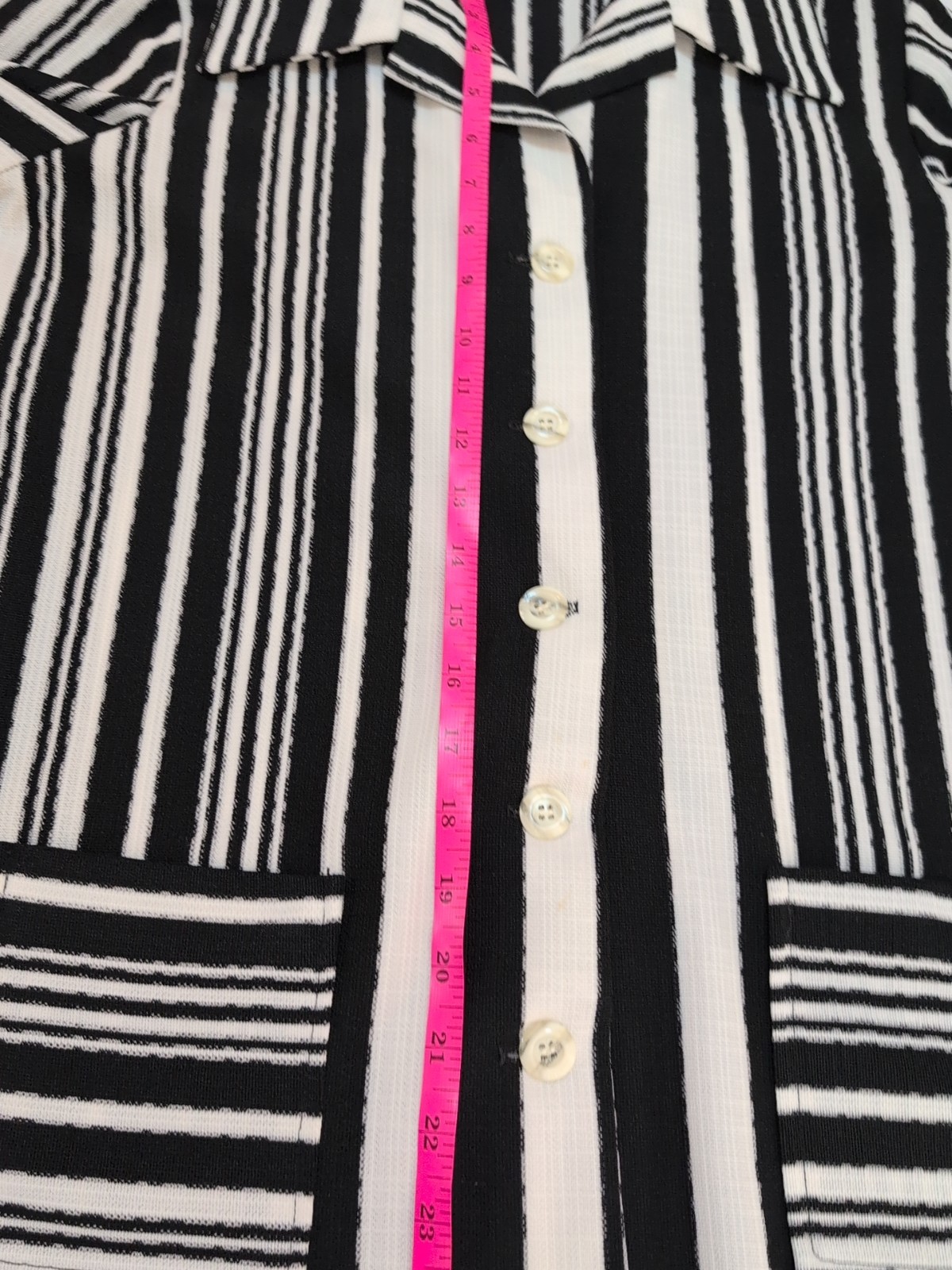 80s womens vtg 13-14 barclay square black white striped usa made jacket pockets