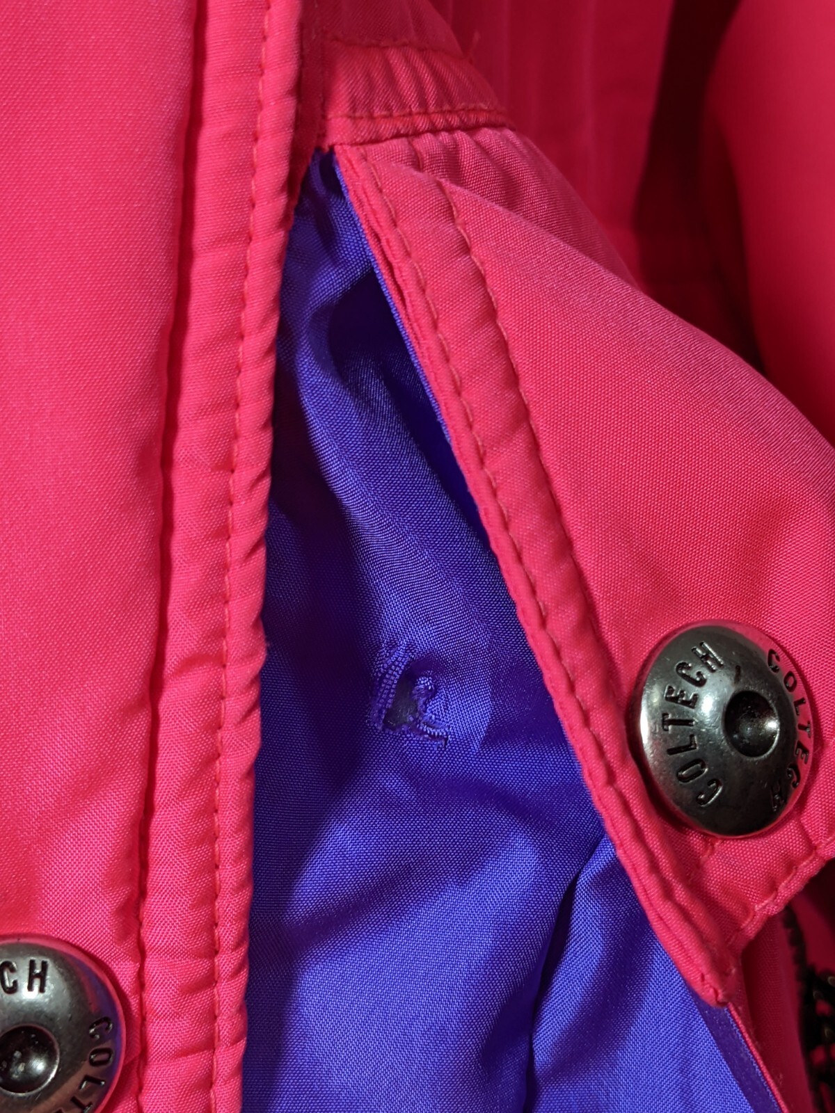 Vintage Coltech Women’s Ski/Snowboard Coat Neon Pink Multicolor 80’s 90’s sz 12