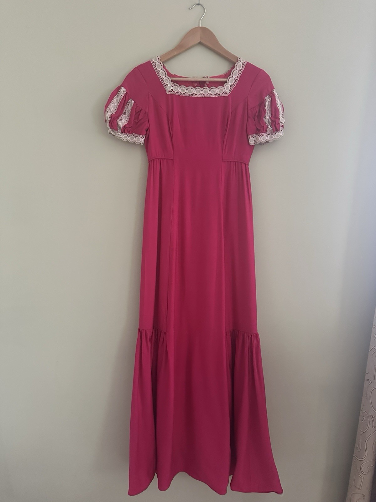 Fuchsia Vintage Emma Domb 70s Maxi Dress Size Extra small xS