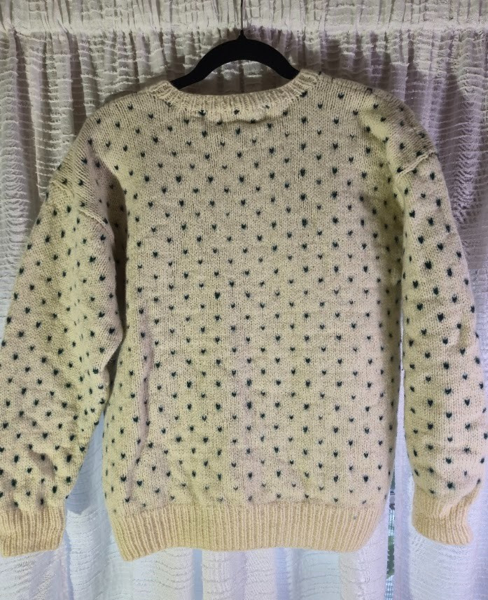 Vintage 1989 Eddie Bauer Christmas Tree Wool Sweater Farm Animal LARGE Holiday
