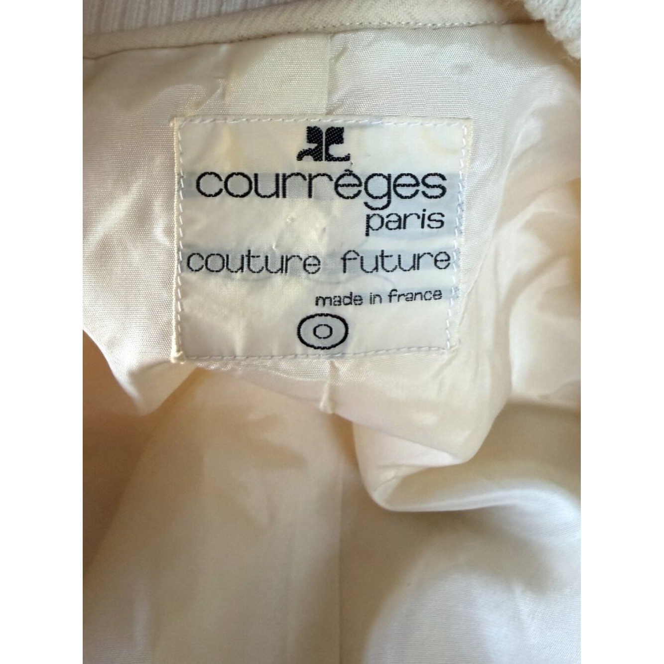 Vintage 1970s Courrèges Couture Future Herringbone Bomber Jacket SMALL