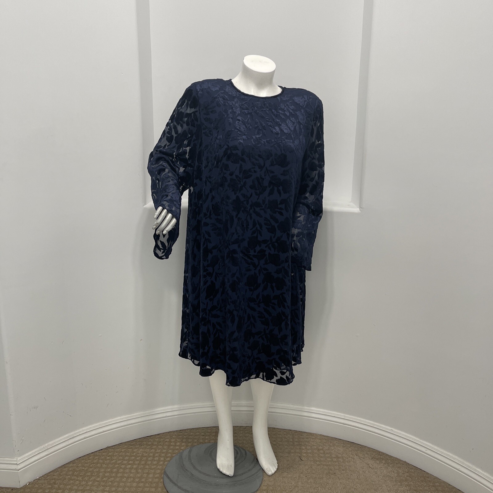 EN FRANCAIS By Huey Waltzer For Saks Fifth Avenue VTg 80’s Dress Blue Size 24