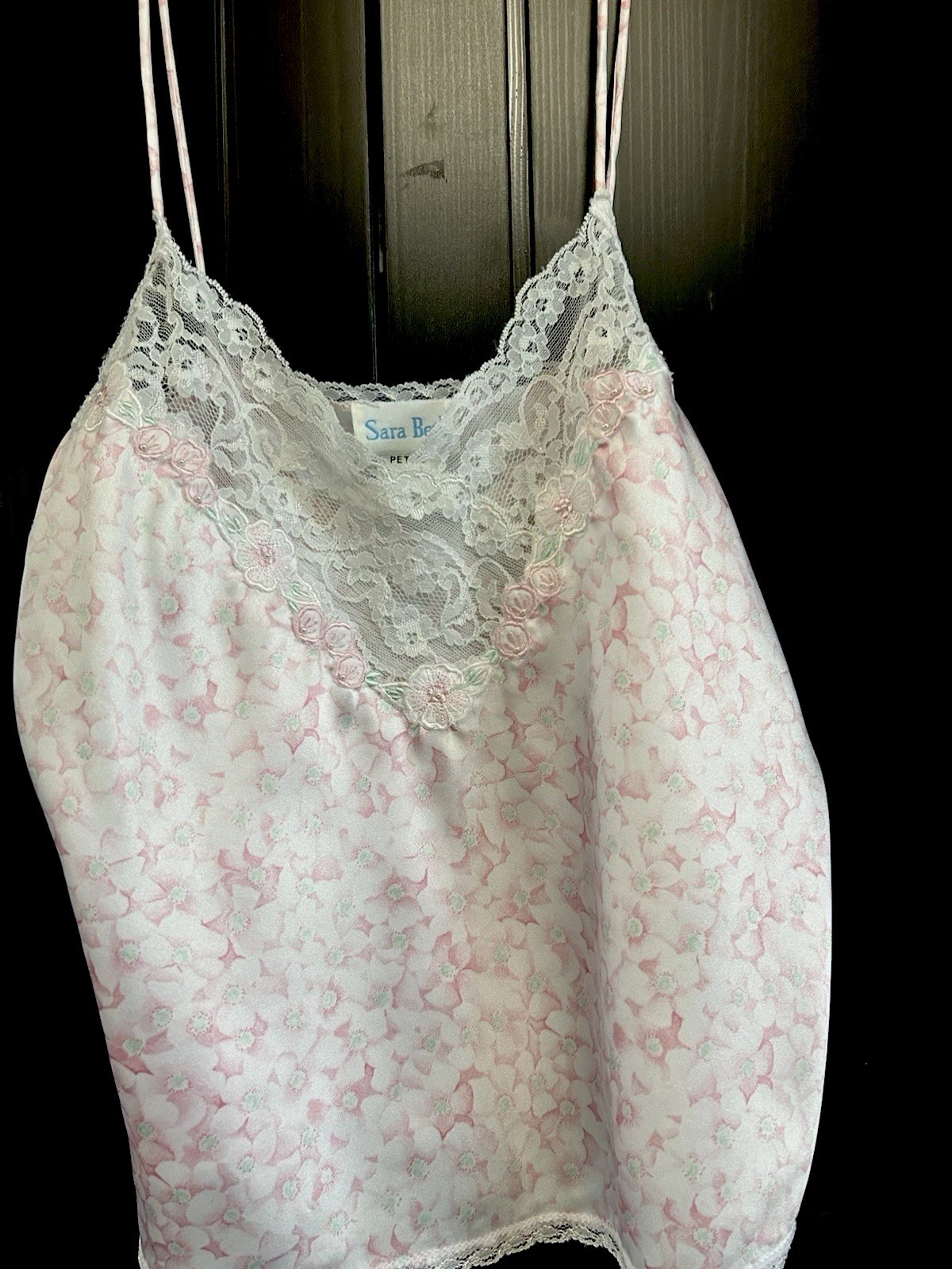Vintage 1980s Pink Sara Beth Lingerie Set – Satin Cami & Shorts – NOS Never Worn