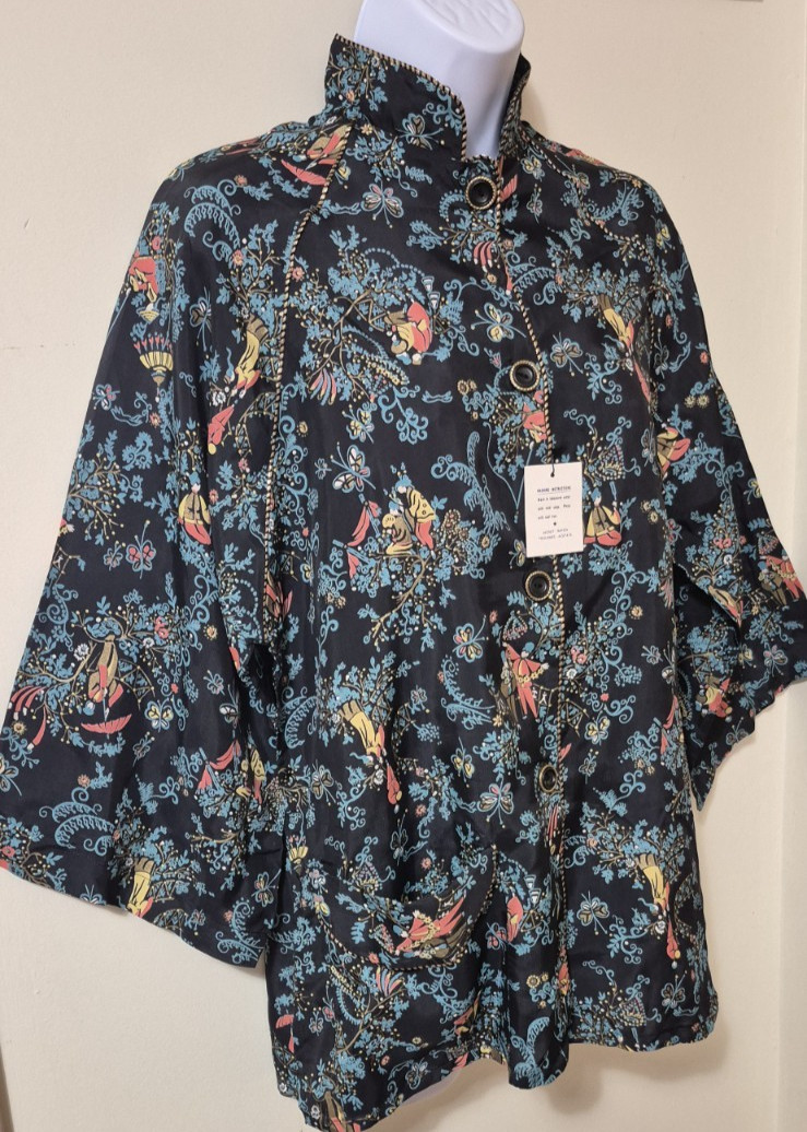 Vintage 2 piece Rayon Mara Kobb Mandarin Collar Blouse , Pants New