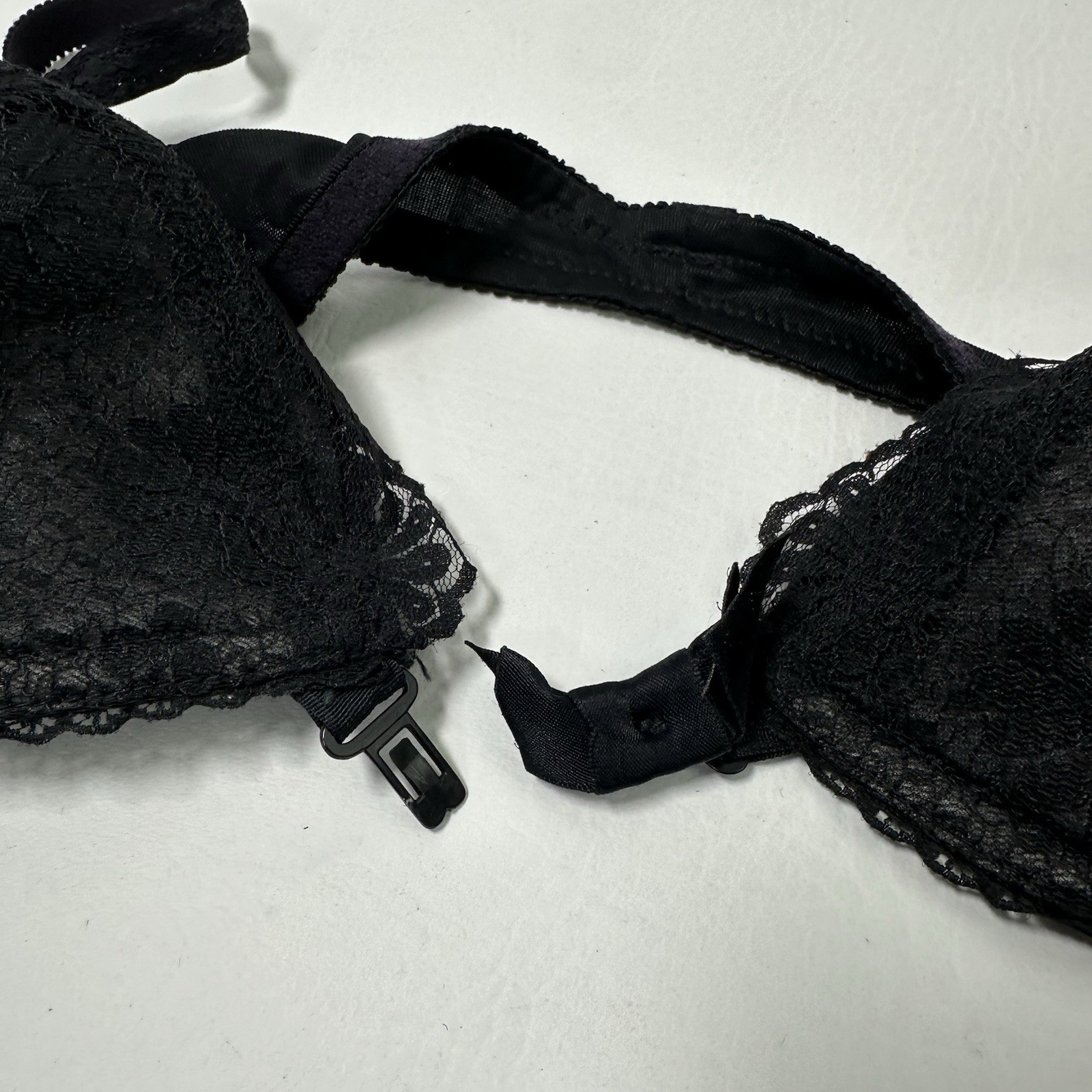 Vintage 70s Gossard Wonderbra Black Lace Push Up Underwire Bra 36C Lingerie Icon