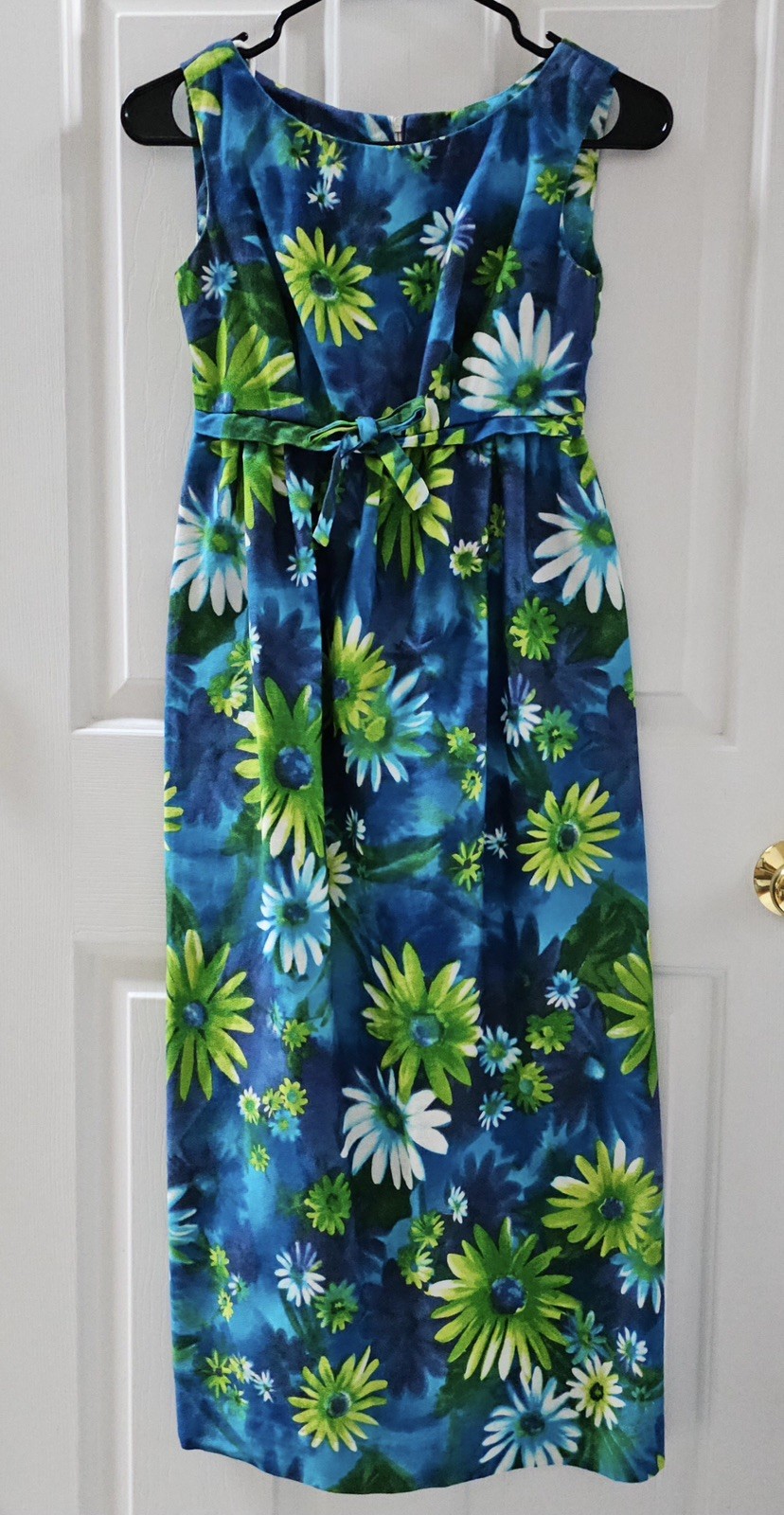 1960s Vintage Hawaiian Bark Cloth Dress ‘The Sample Shop’ Waikiki Size XS/S