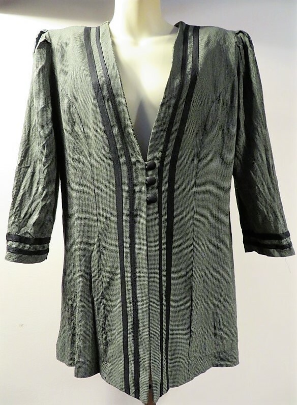 Vintage 1990s USA Michael Blake Blazer Suit Jacket Top Padded Shoulders Low Cut