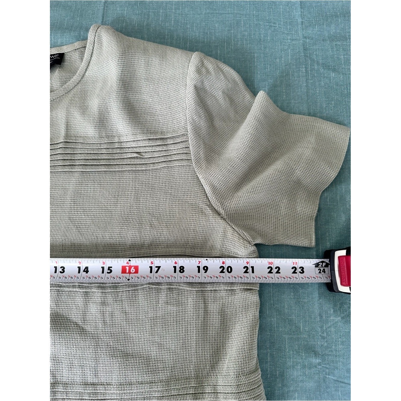 Cynthia Howie For Maggy Boutique Linen Blend Pleated Button Front Top Vtg sz 14