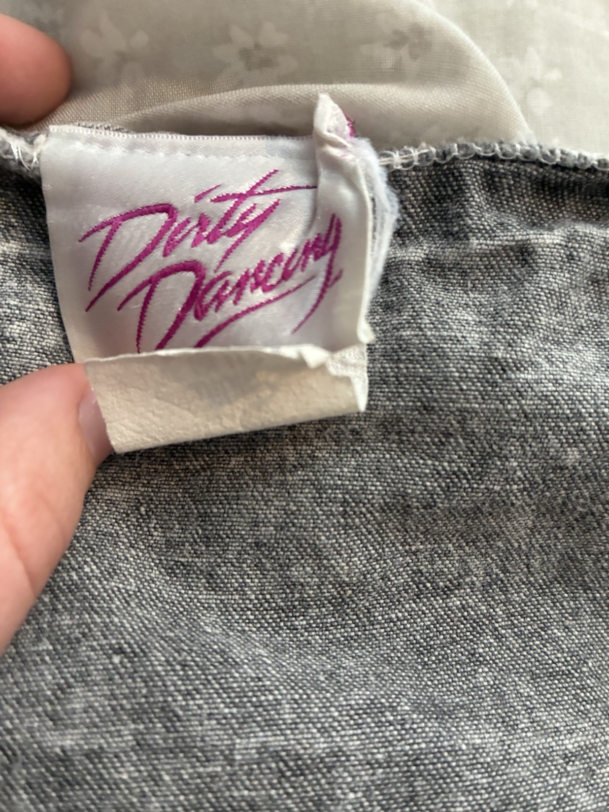 VINTAGE DIRTY DANCING 80S ACID WASH DENIM TOP CROPPED WOMENS SIZE MEDIUM