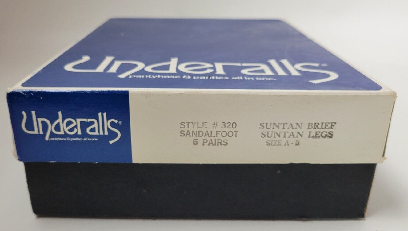 Vtg 1980 NIP 6 Prs Underalls Pantyhose Brief Panty Sandalfoot Suntan 320 Sz A-B