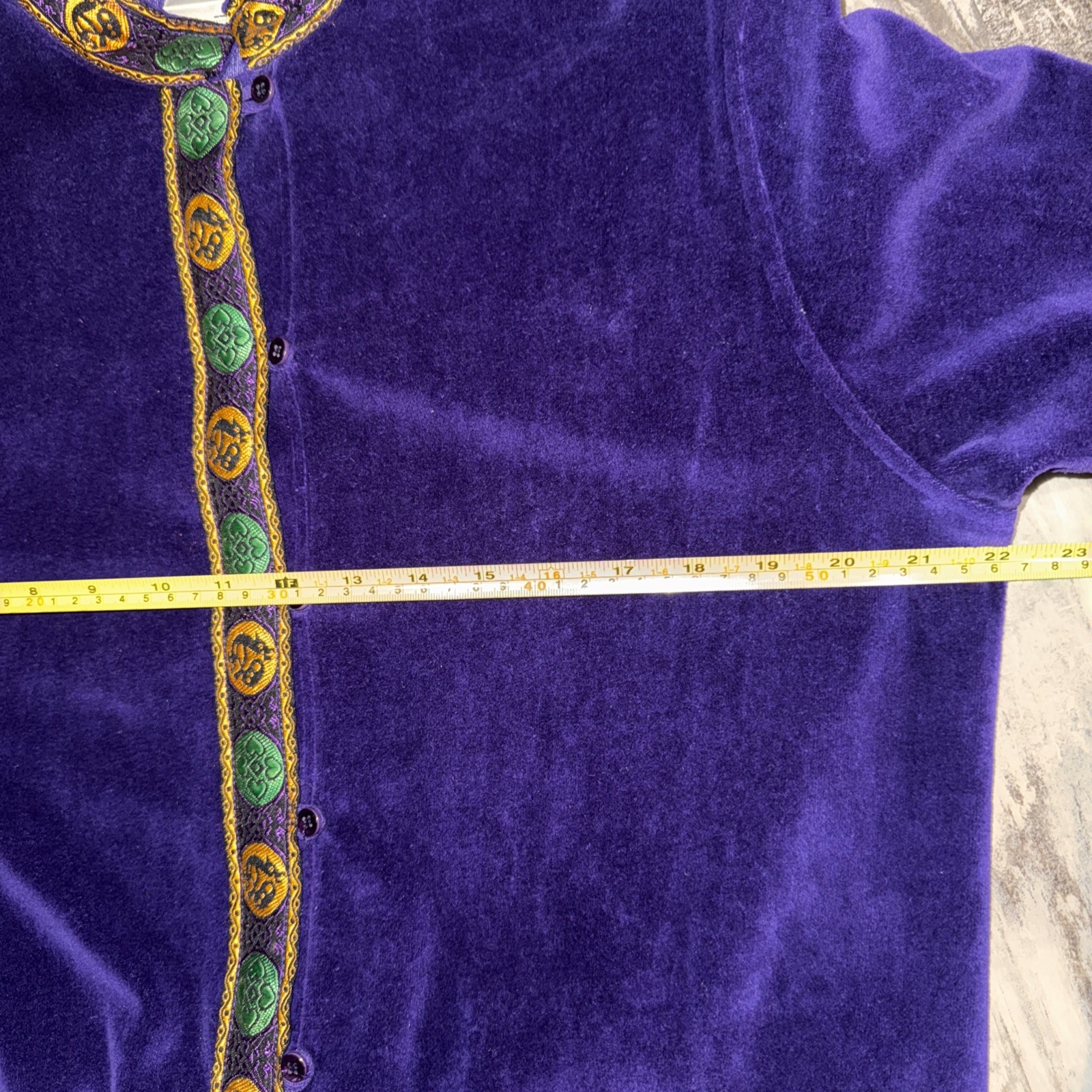 VTG Neiman Marcus velour Plush purple tunic pant suit lounge set size Medium
