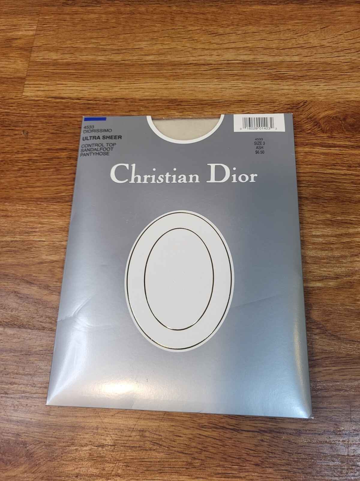 Vtg PAIR Christian Dior Size 3 Ash Pantyhose Ultra Sheer Control Top 4533
