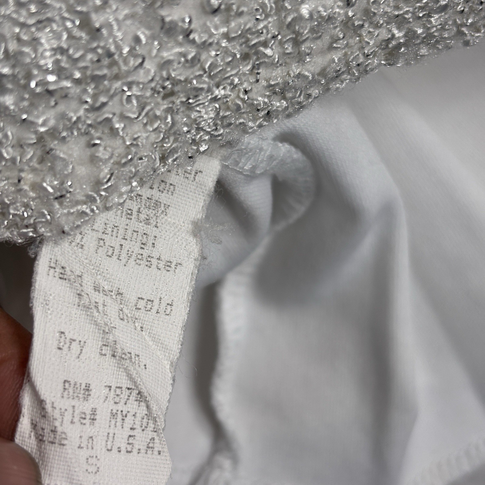 VTG Metallic Sequin Tank 90s Y2K White Lined USA Fitted S Formal Party