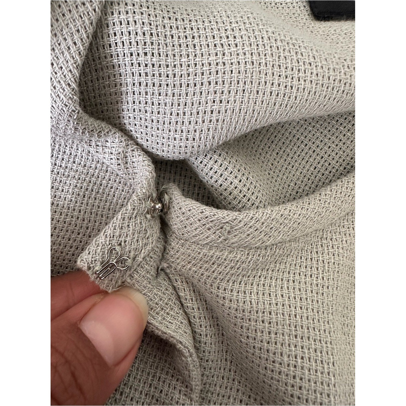 Cynthia Howie For Maggy Boutique Linen Blend Pleated Button Front Top Vtg sz 14