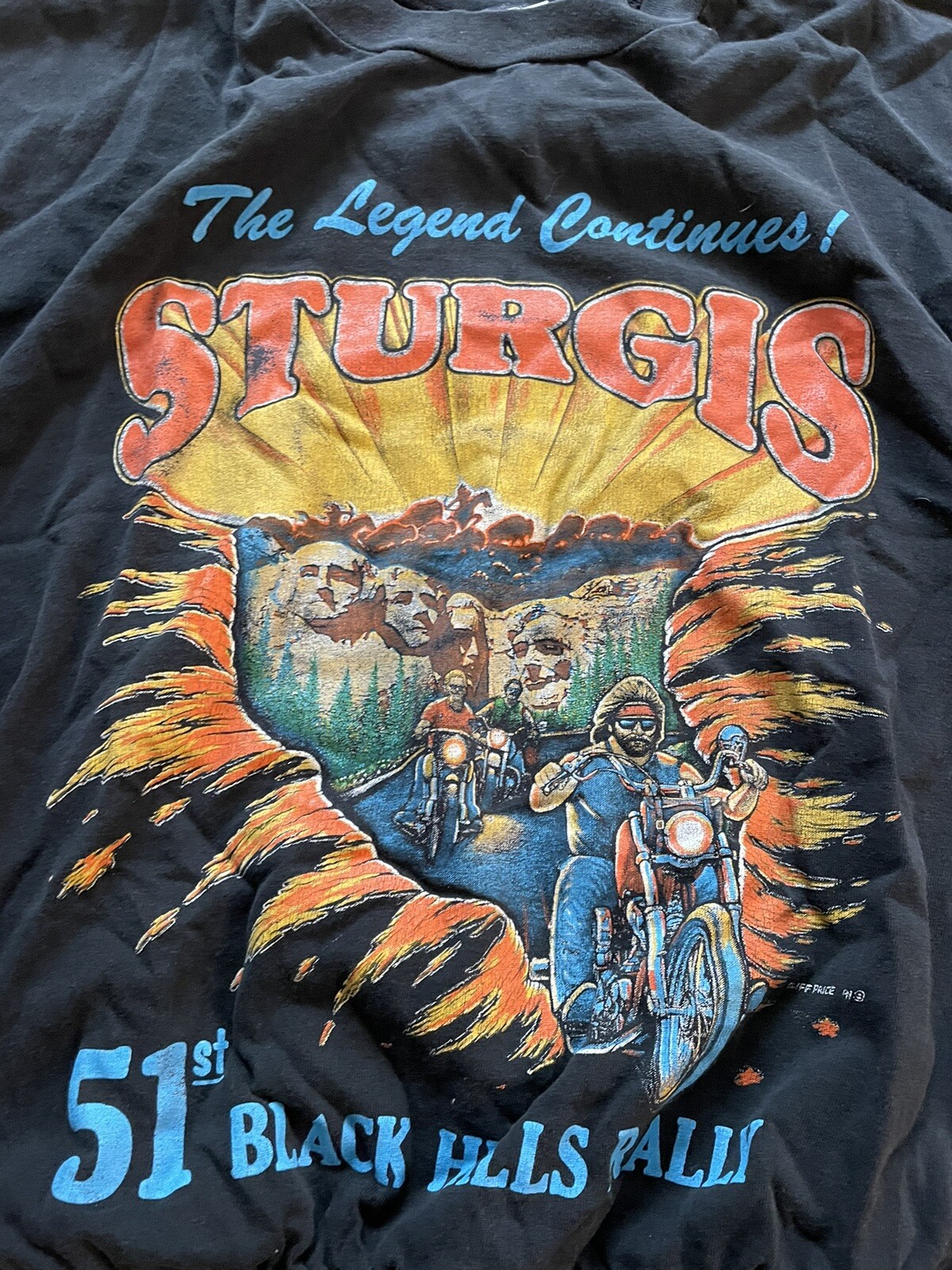 Vintage 1991 Sturgis Black Hills Motorcycle Rally Women’s Tee Shirt